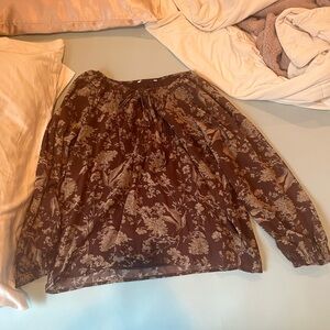 Floral Brown Women's Blouse